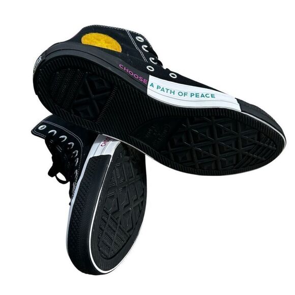 Converse Chuck Taylor All Star Seek Peace High Top Sneakers Men's 9 Black - Picture 6 of 7